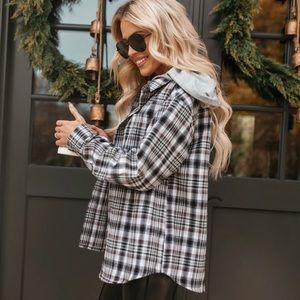 Brand new Flannel with hood